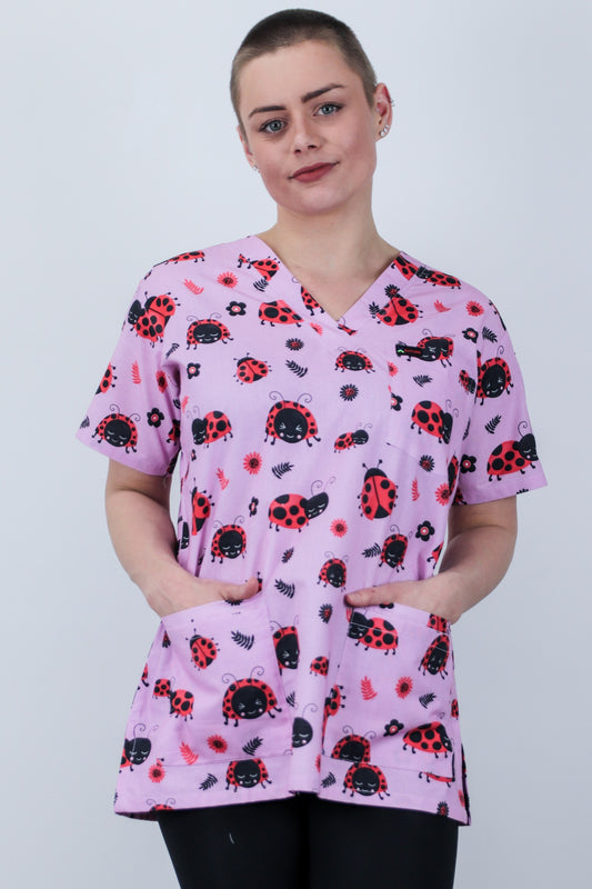 Ladybug Printed Scrub Top Australia