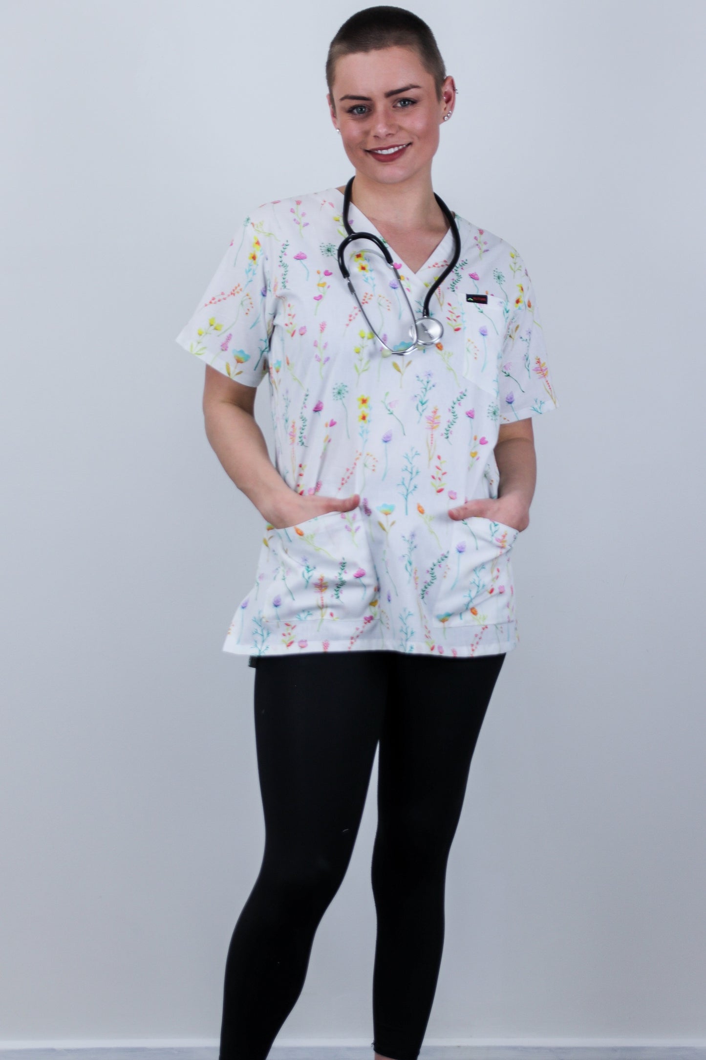 Colourful Floral Printed Womens Scrub Australia