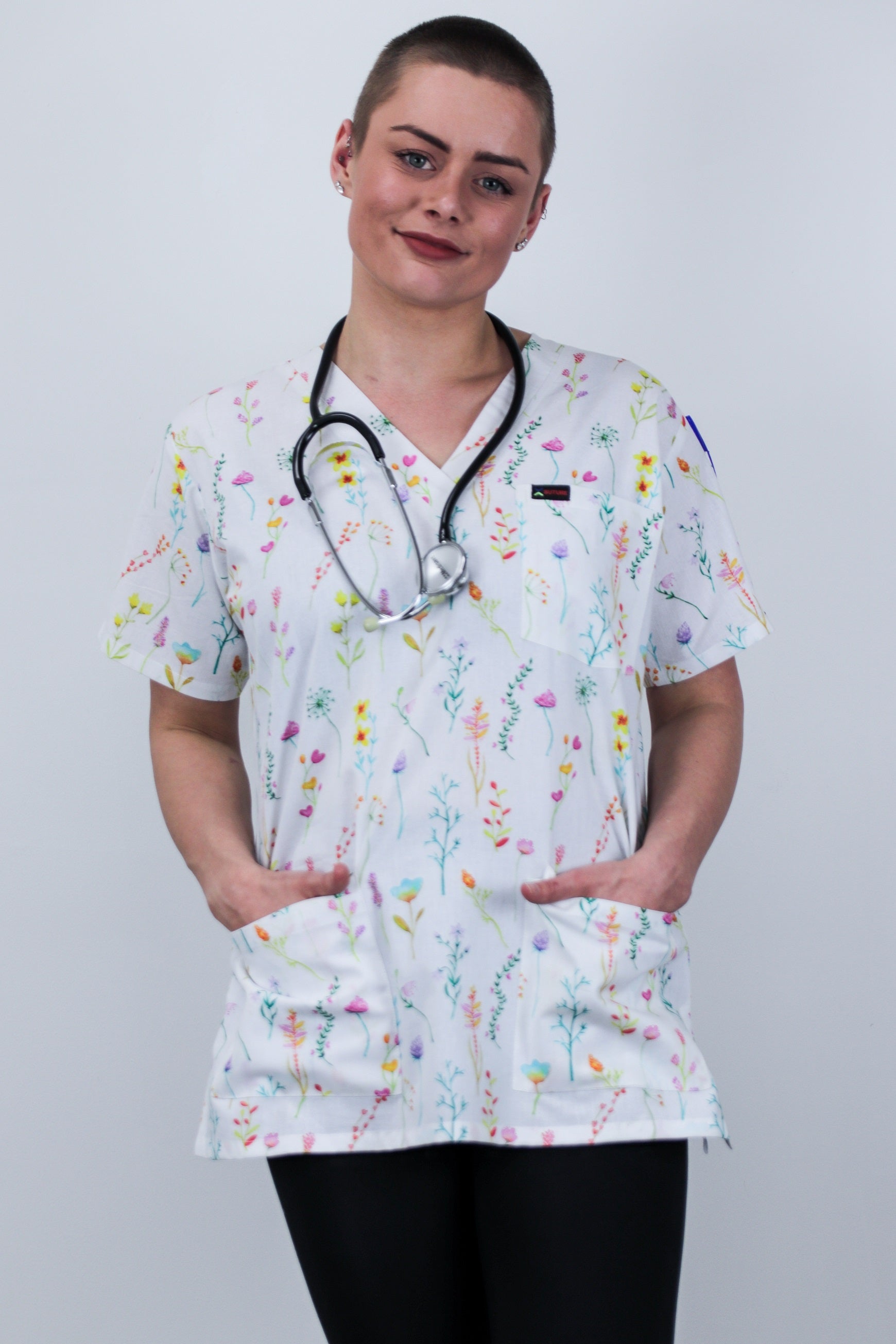 Flower Scrub Top for Womens and Nurses Australia 