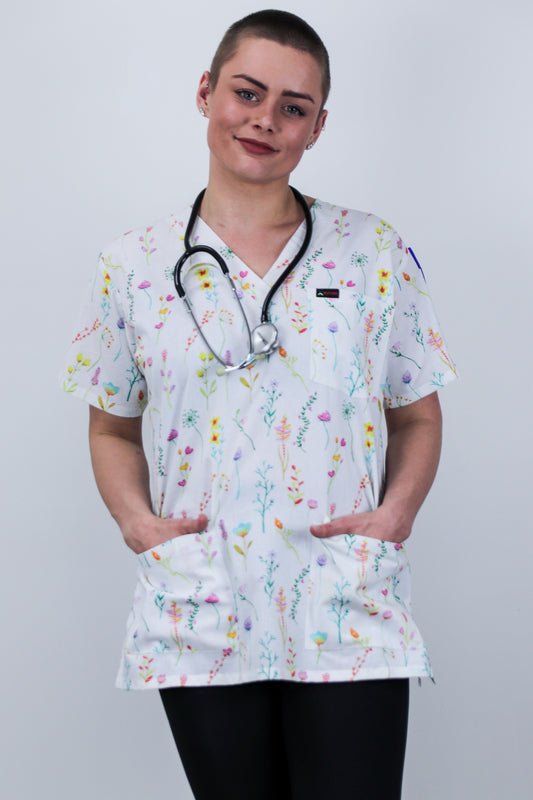 Flower Scrub Top for Womens and Nurses Australia 