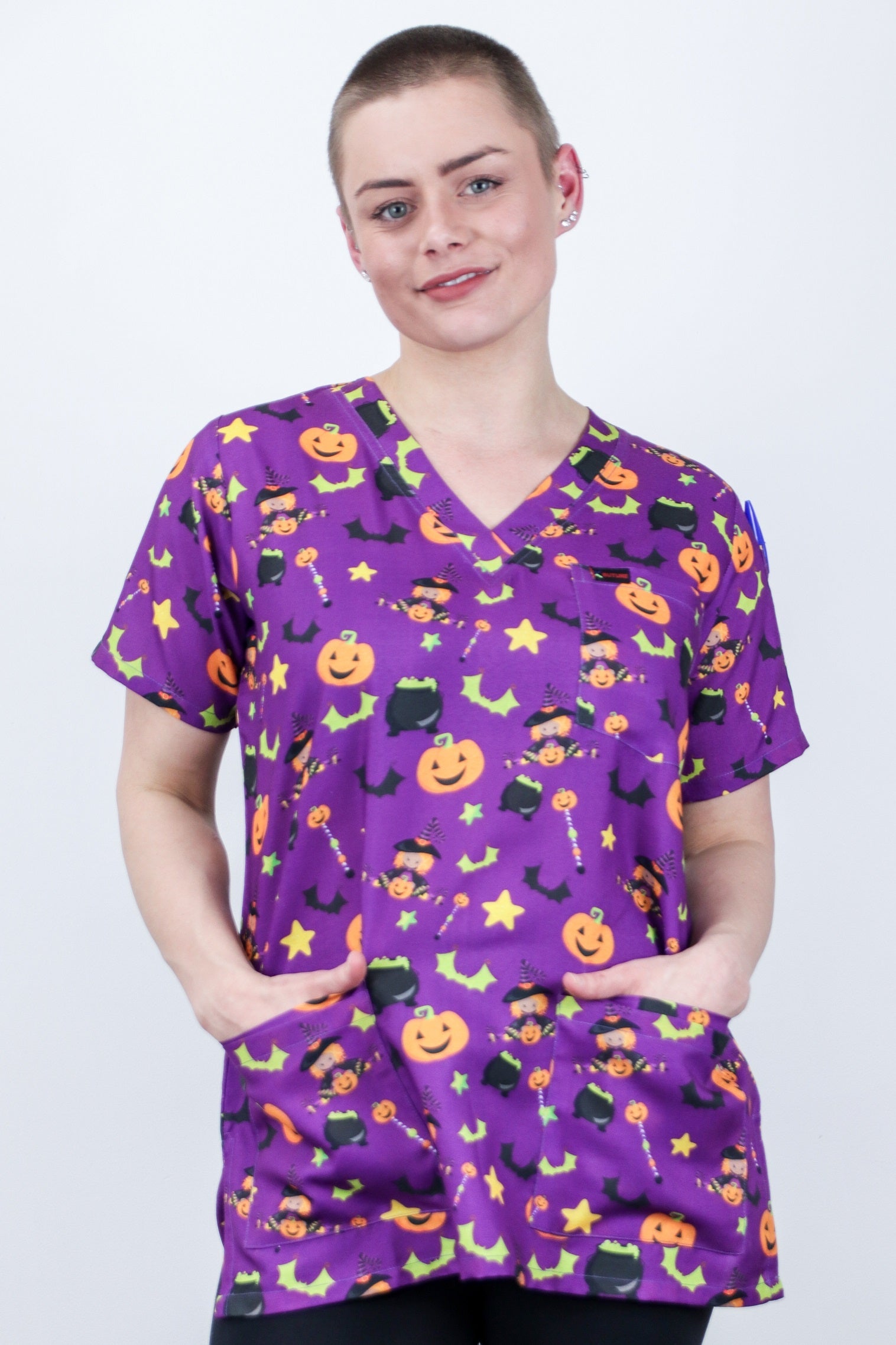 Halloween on sale scrub tops