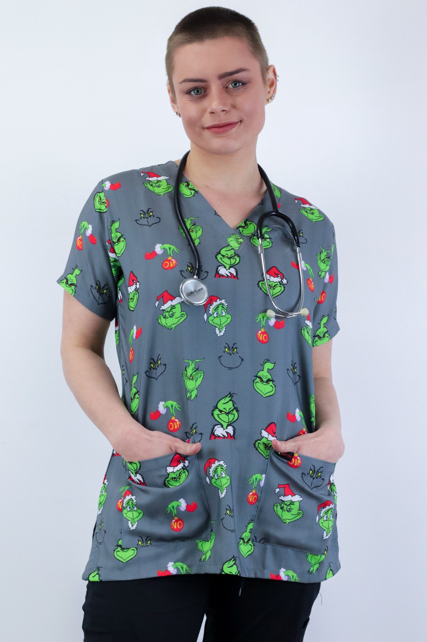 The Grinch  Scrub Top Australia Christmas Women Scrub