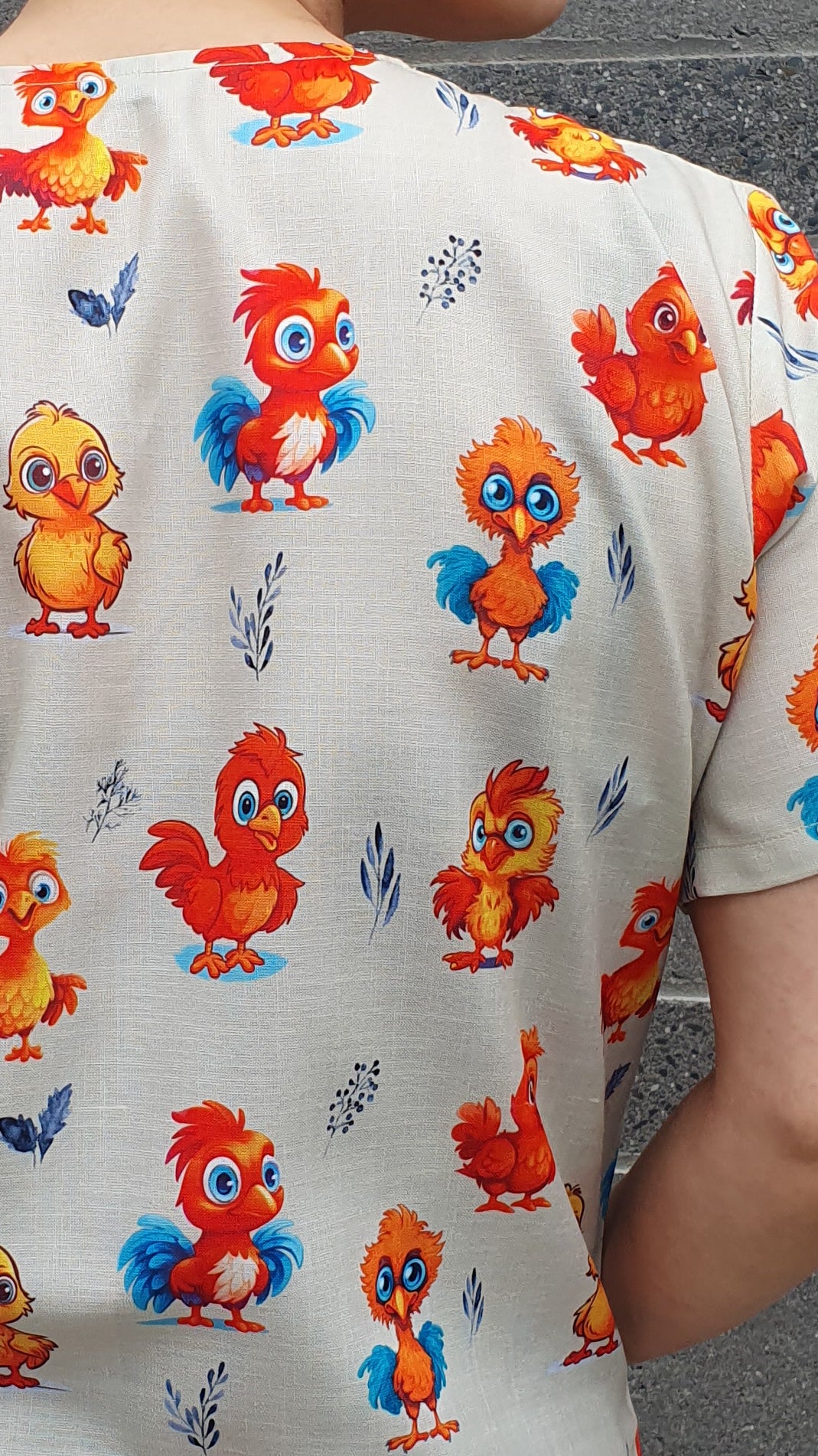 Cute Chicken Chick Printed Fun Scrub Top Australia